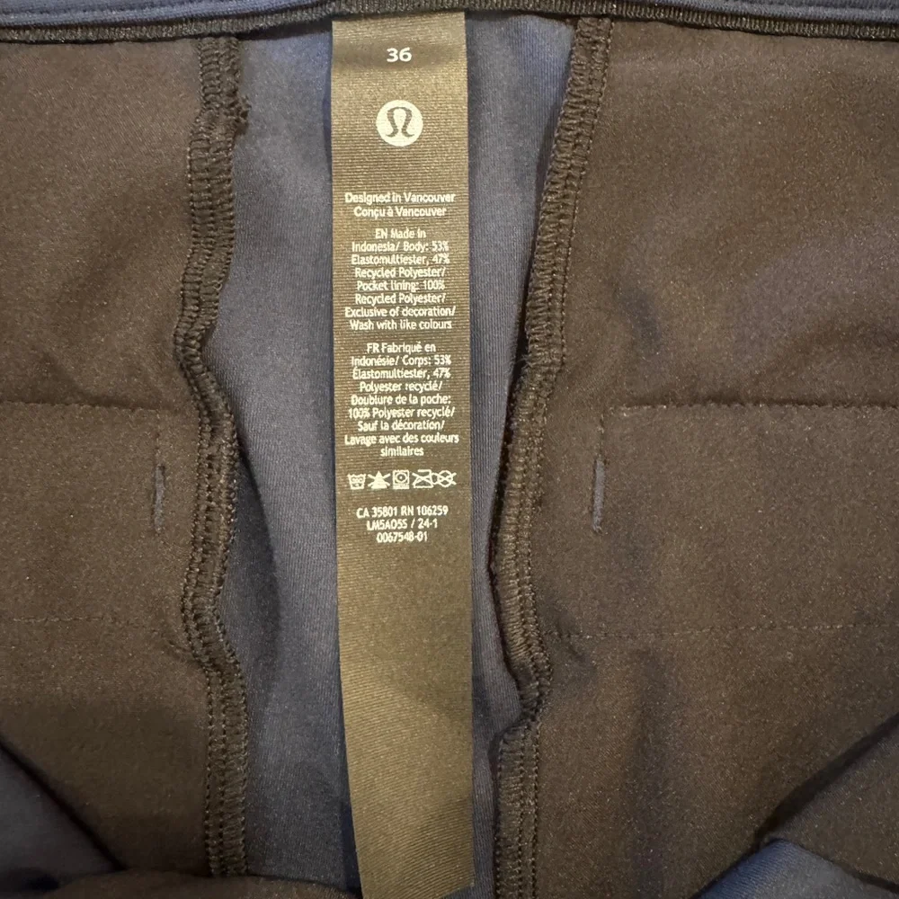 Lululemon Men’s Performance Chino Pants Navy Blue 36W Stretch Work Travel
